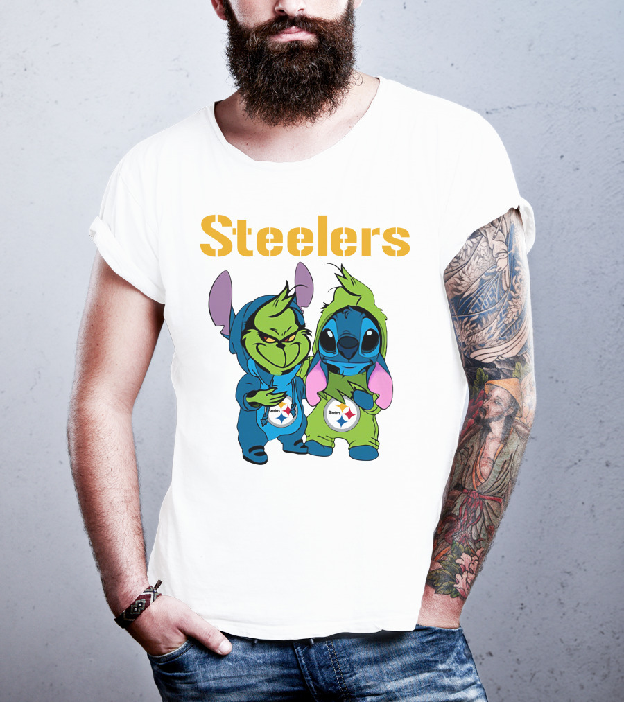 Grinch And Stitch Steelers Fans T-Shirt