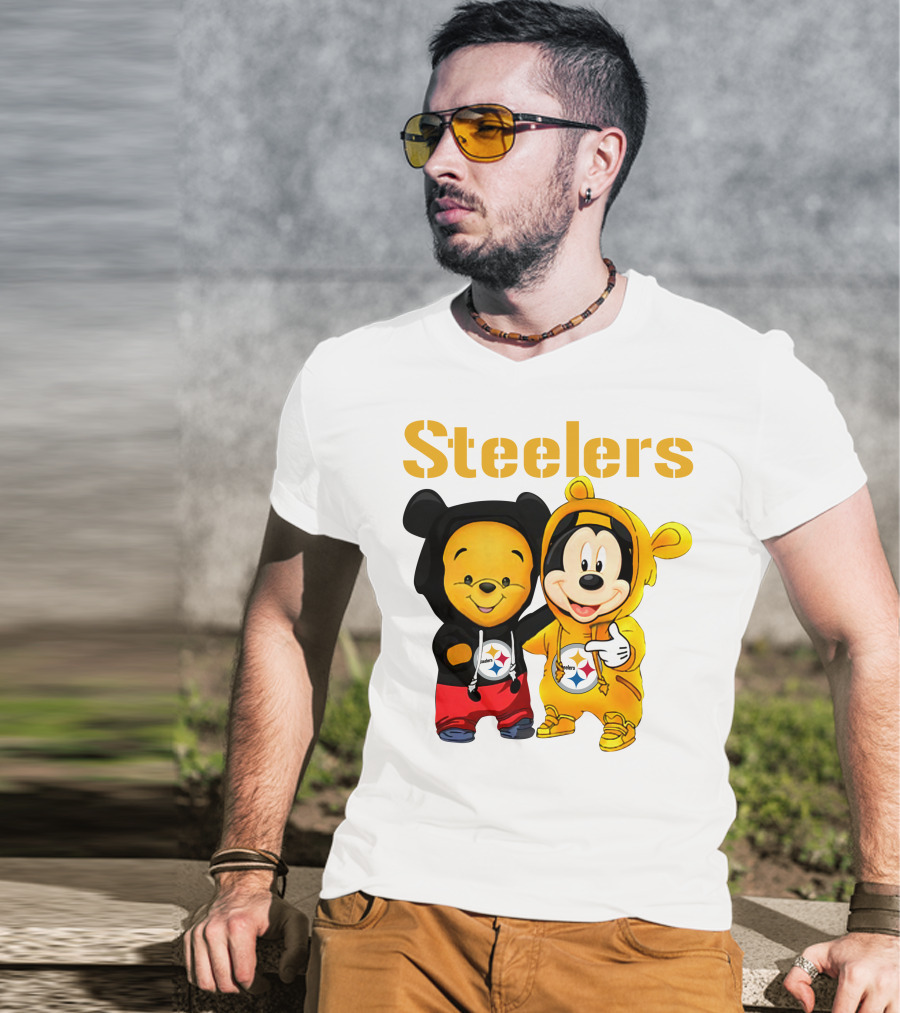Steelers Pooh Mickey T-Shirt