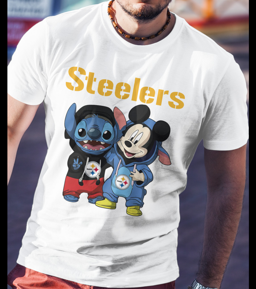 Steelers Stitch And Mickey T-Shirt