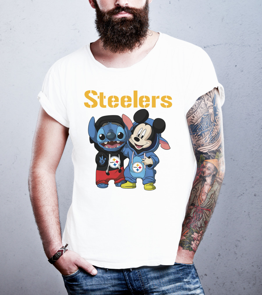Steelers Stitch And Mickey T-Shirt