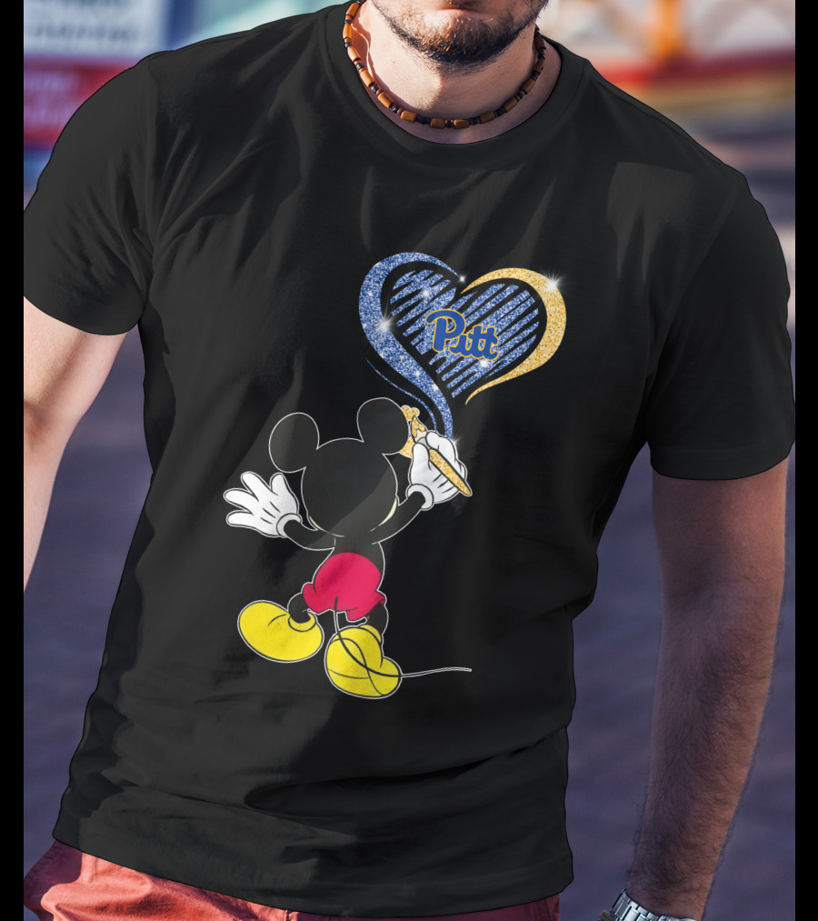 Mickey Pittsburgh Panthers Heart Pitt T-Shirt