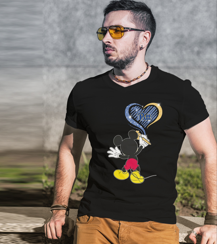 Mickey Pittsburgh Panthers Heart Pitt T-Shirt
