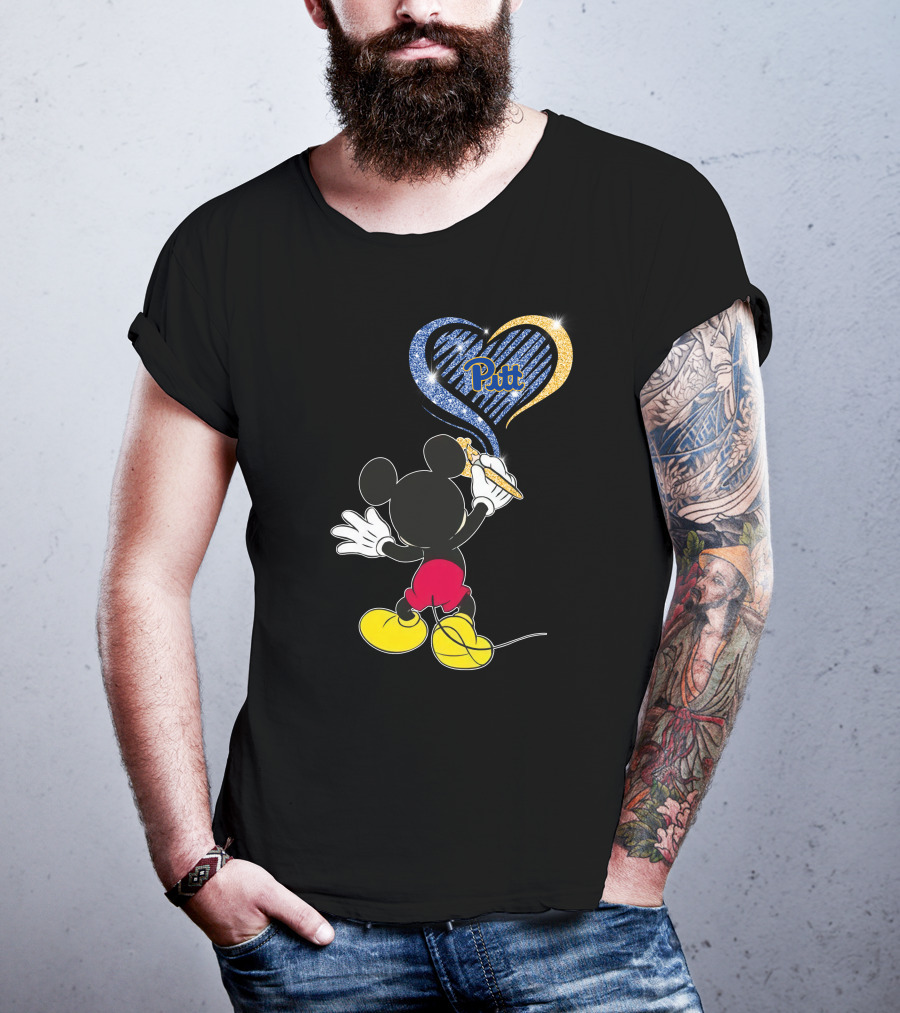 Mickey Pittsburgh Panthers Heart Pitt T-Shirt