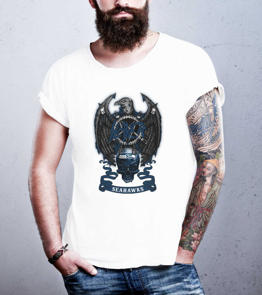 Skull Seahawks Slayer Nfl 29 T-Shirt