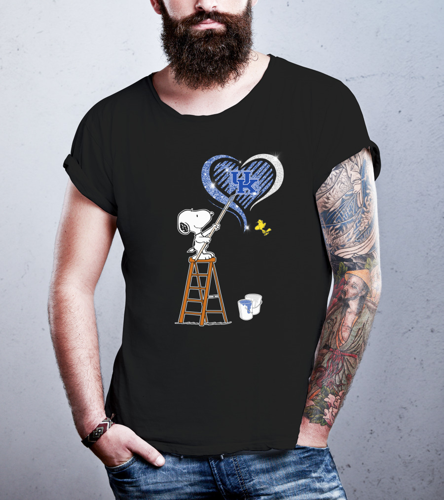 Snoopy Painting Heart Uk Kentucky Wildcats T-Shirt