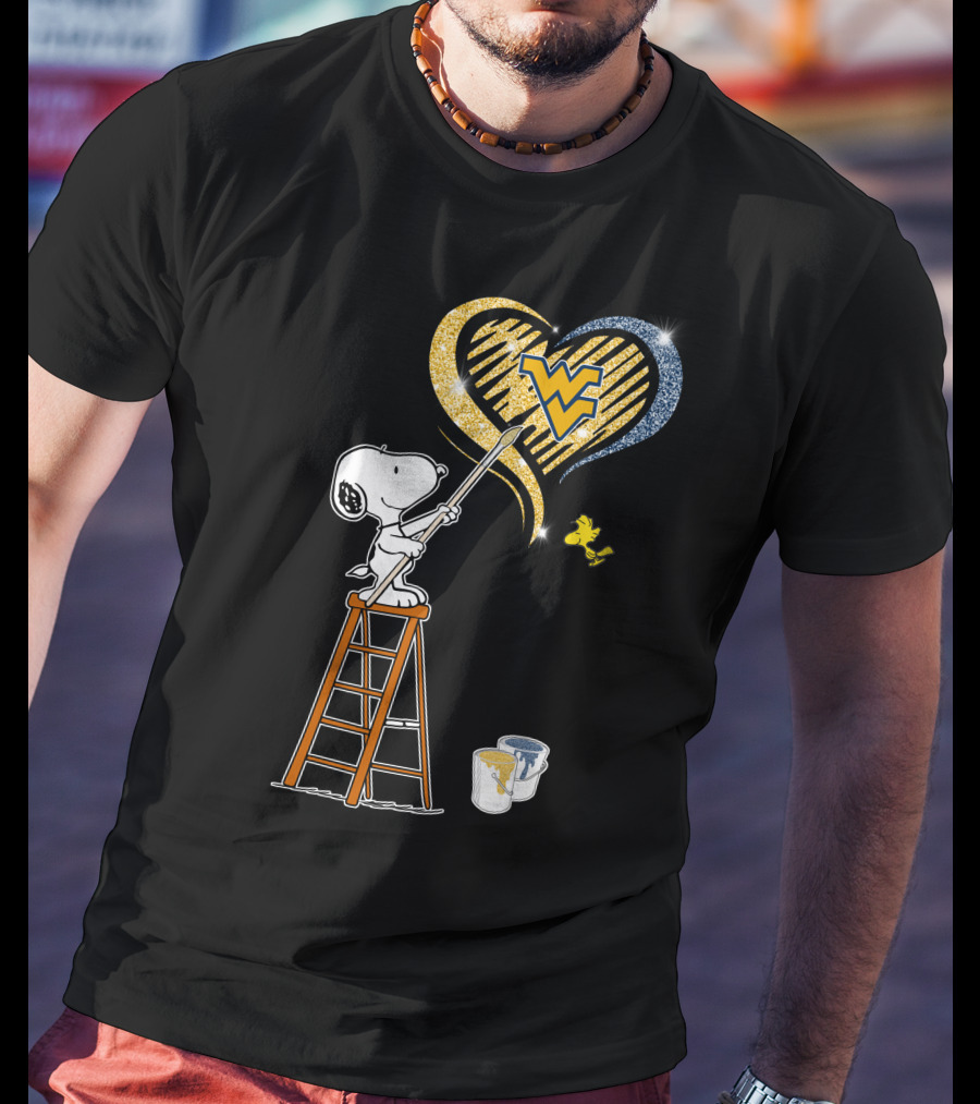 Snoopy Painting West Virginia Heart-Logo Art With Effects T-Shirt
