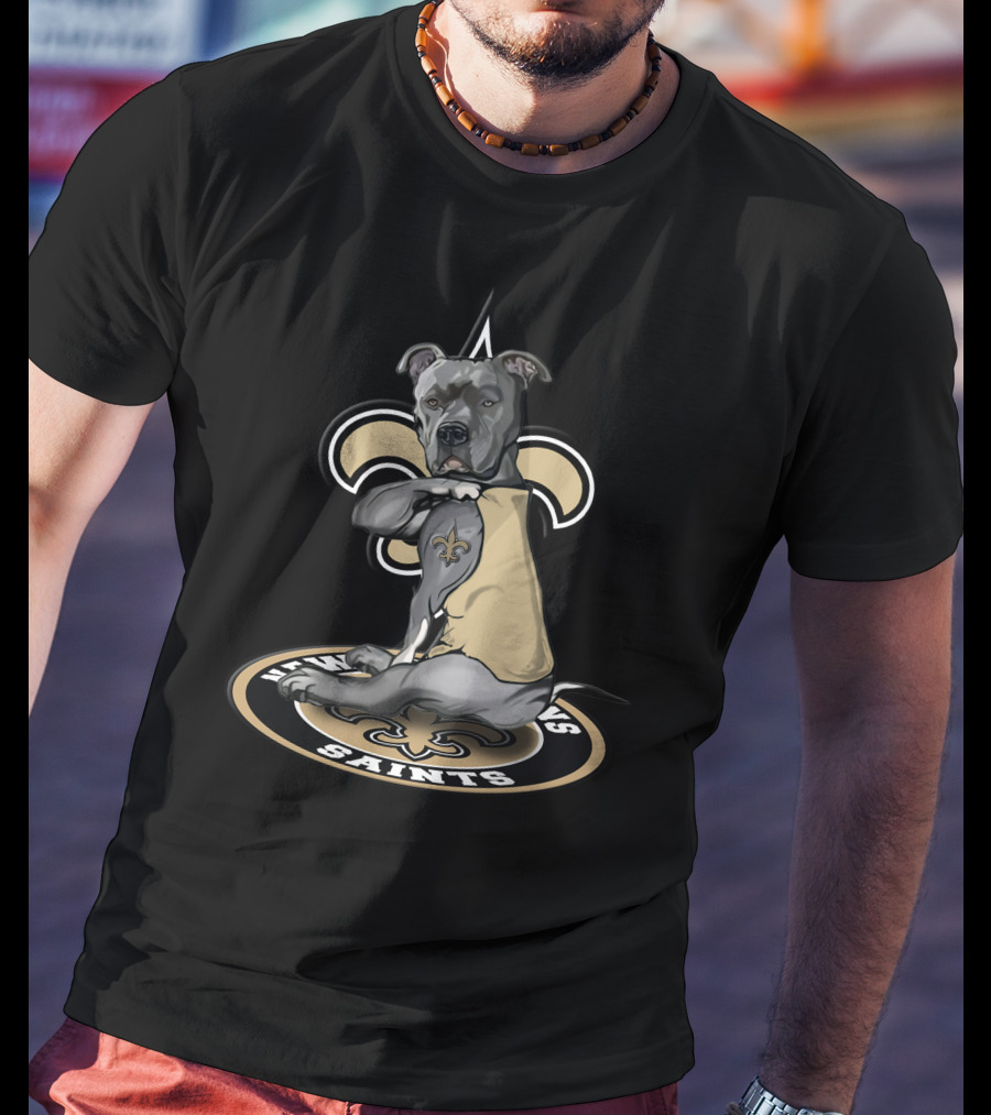 New Orleans Saints Dog With Fleur-de-Lis Tattoo 20 T-Shirt