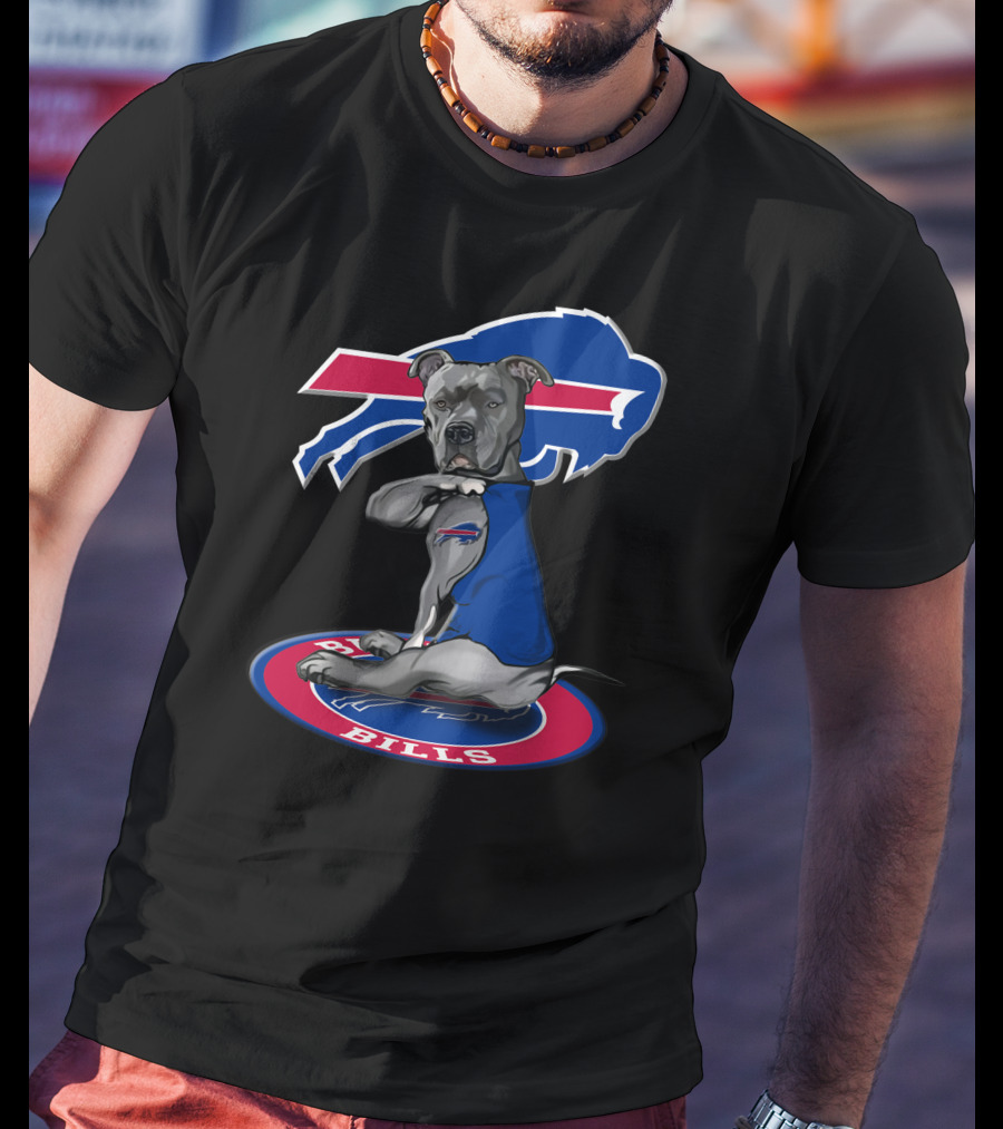 Buffalo Bills Dog With Team Logo And Colors T-Shirt