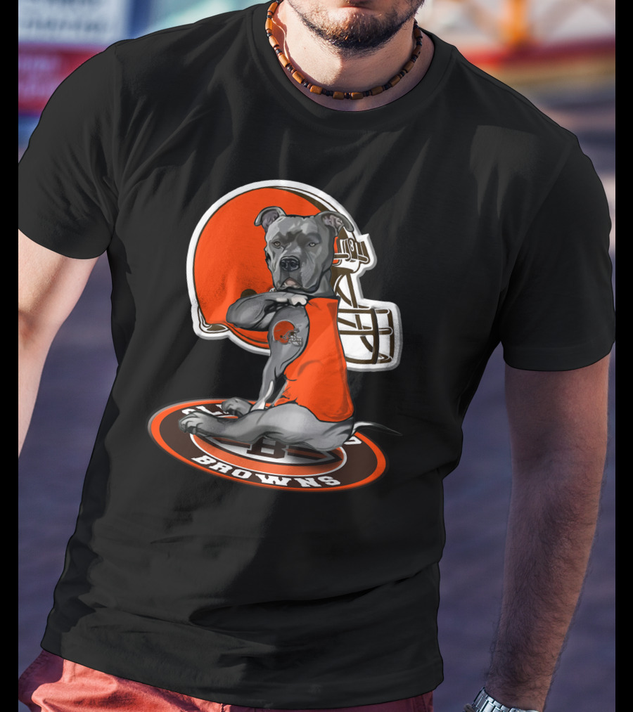 Cleveland Browns Dog Mascot With Helmet And Team T-Shirt