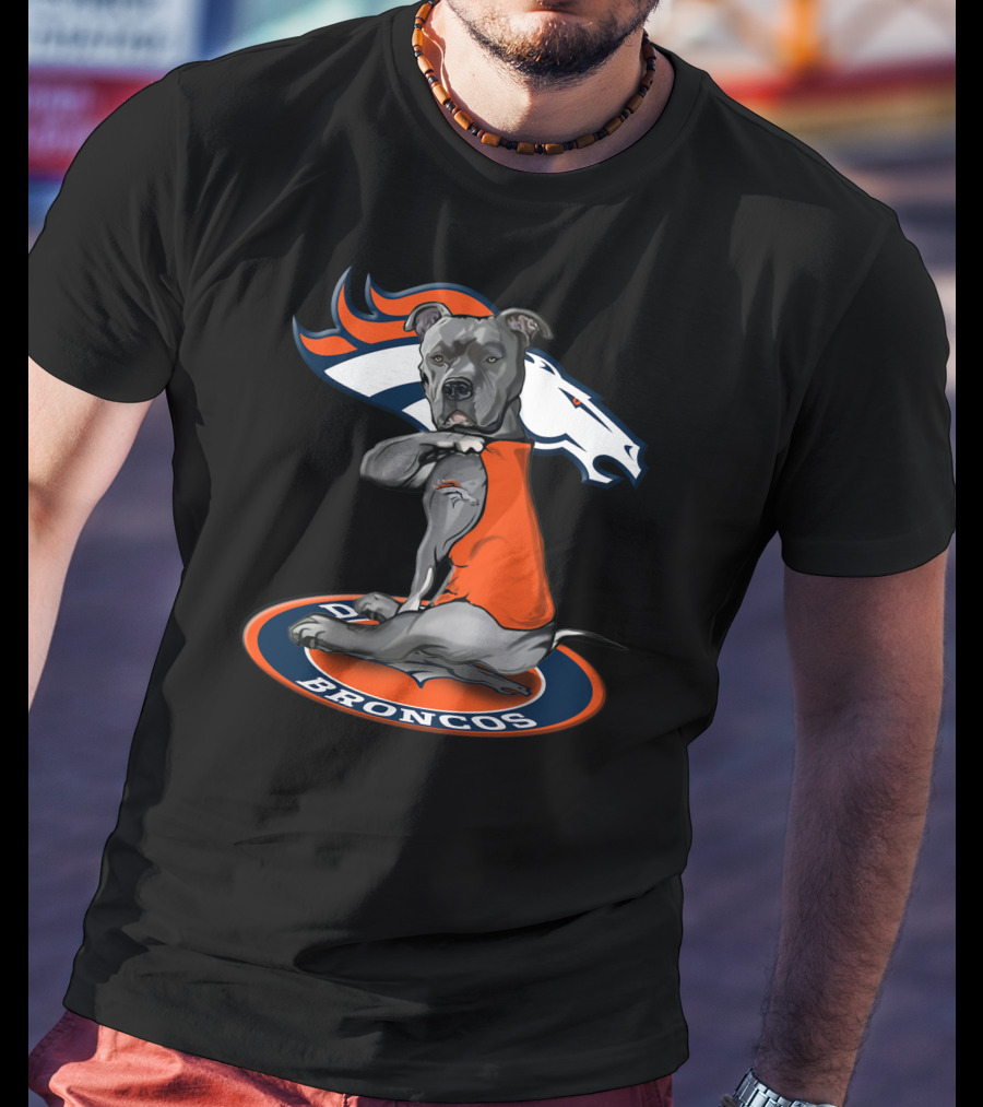 Denver Broncos Dog With Team T-Shirt