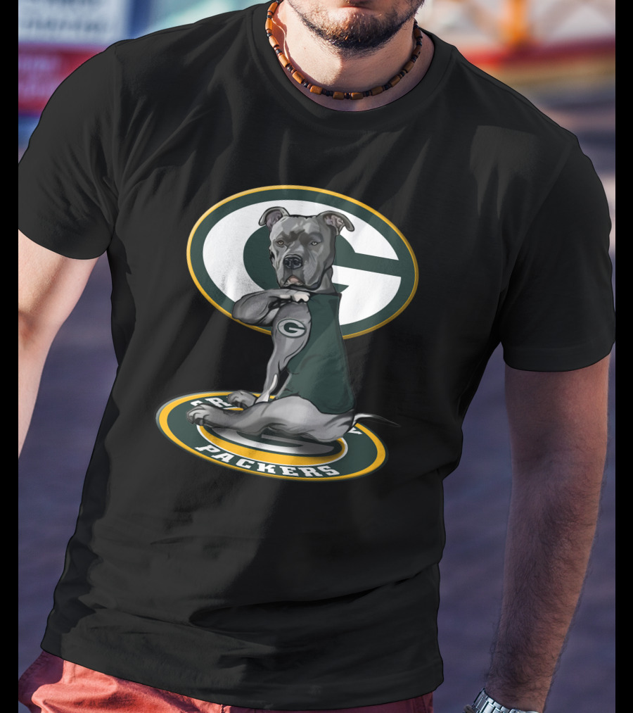 Green Bay Packers Pitbull Dog T-Shirt