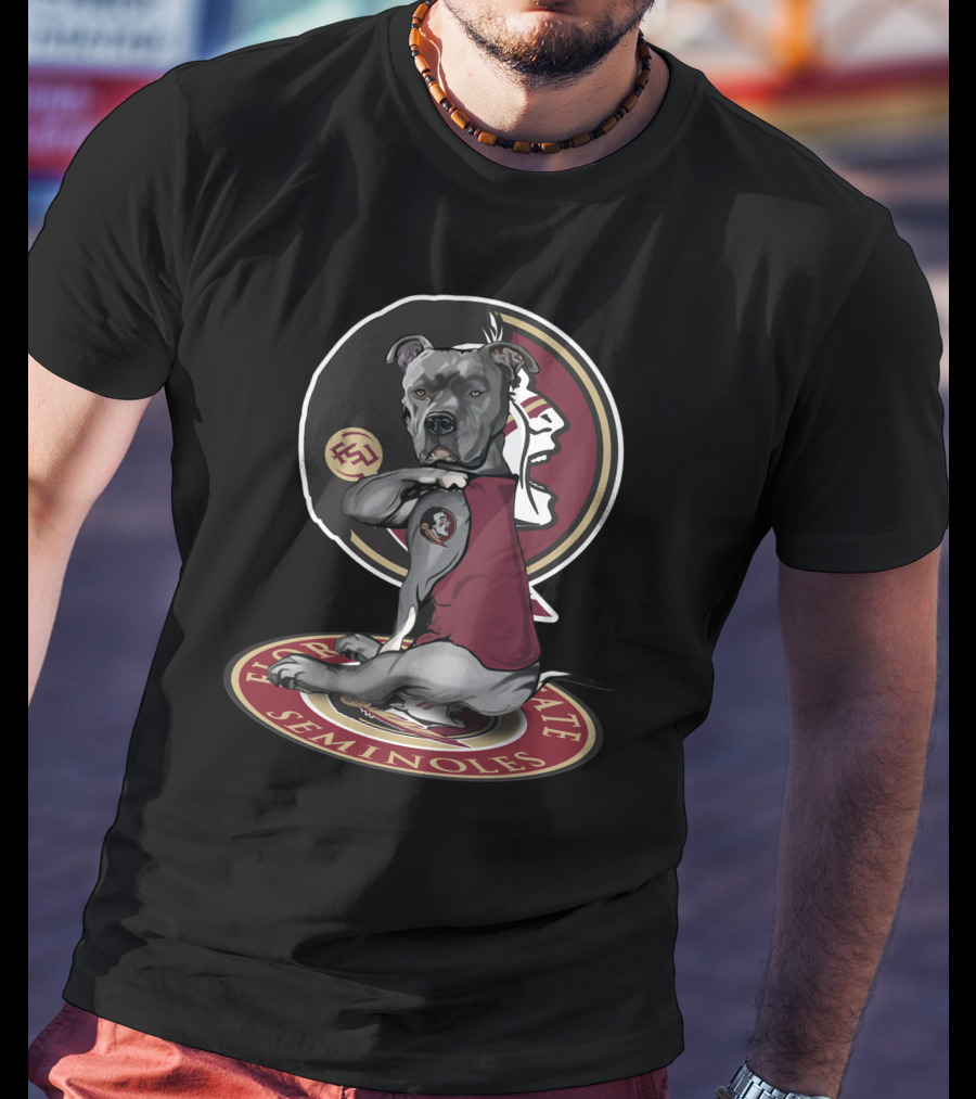 Florida State Seminoles Dog With Logo And Tattoo T-Shirt