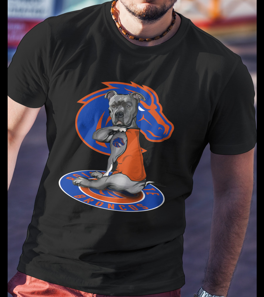 Boise State Broncos 23 Bulldog With Bronco Tattoo T-Shirt