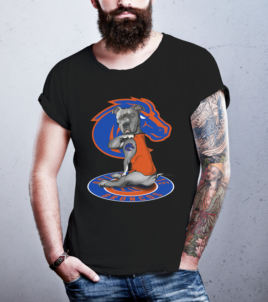 Boise State Broncos 23 Bulldog With Bronco Tattoo T-Shirt