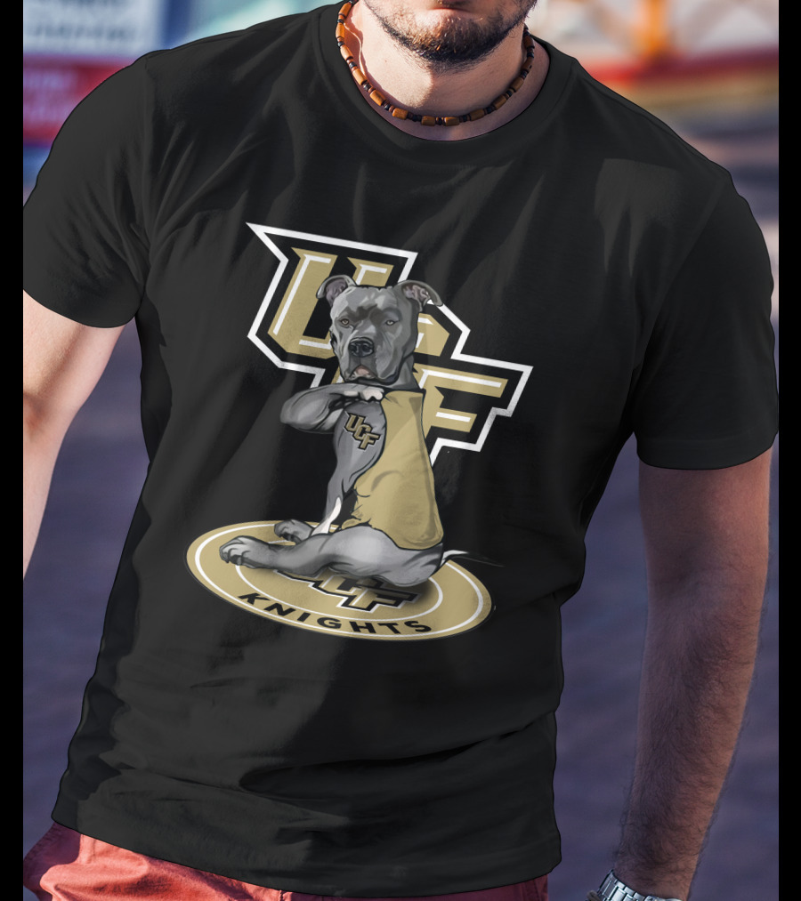 Ucf Knights Mascot Dog With Ucf T-Shirt