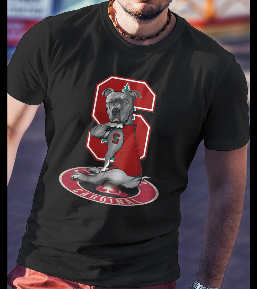 Stanford Cardinal Dog Mascot With Block S T-Shirt