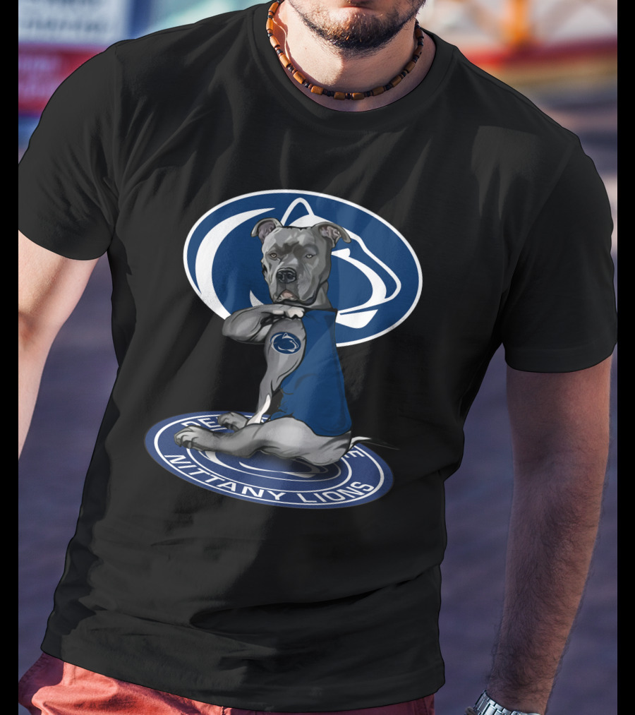 Penn State Nittany Lions Dog With Logo And Jersey T-Shirt