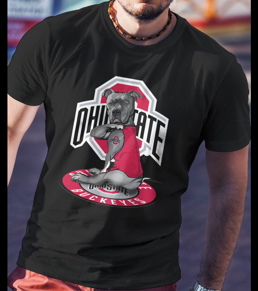 Ohio State Buckeyes Dog In Red Vest T-Shirt