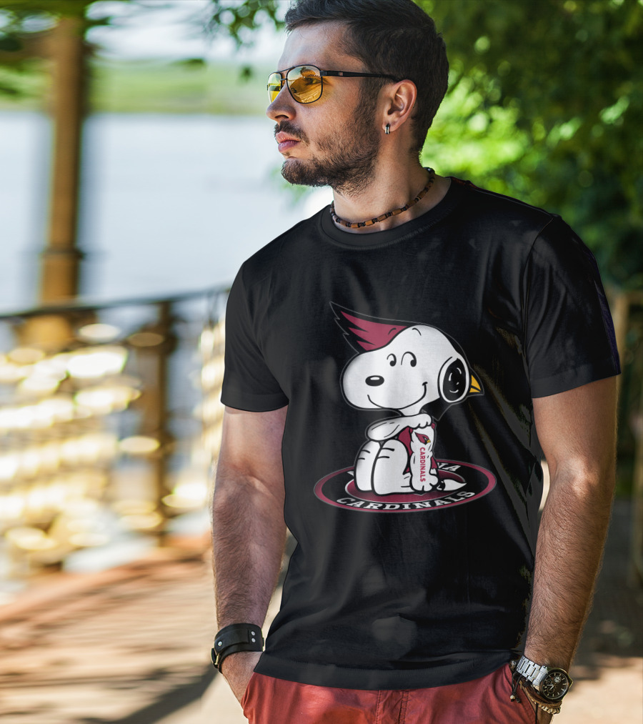 Arizona Cardinals Snoopy Peanuts Nfl Logo Mashup T-Shirt