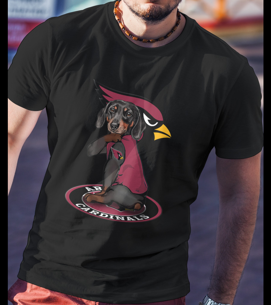 Arizona Cardinals Dog Wearing Team Logo Football Mascot T-Shirt