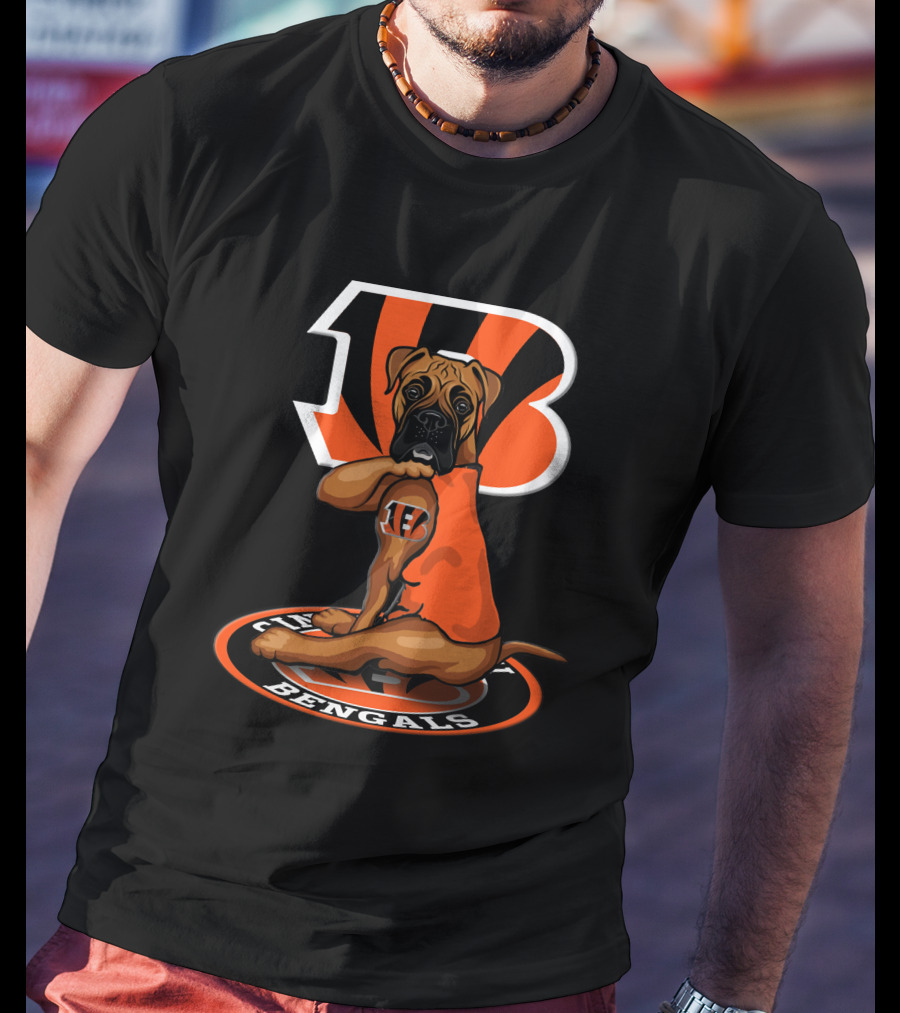 Cincinnati Bengals Dog Logo Football Team T-Shirt