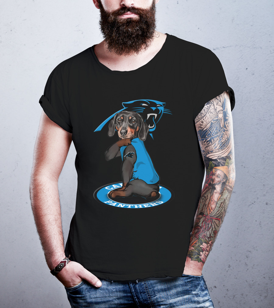 Carolina Panthers Dog With Logo And Blue Jersey T-Shirt