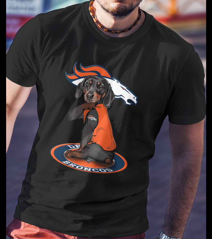 Denver Broncos Dog Wearing Team T-Shirt