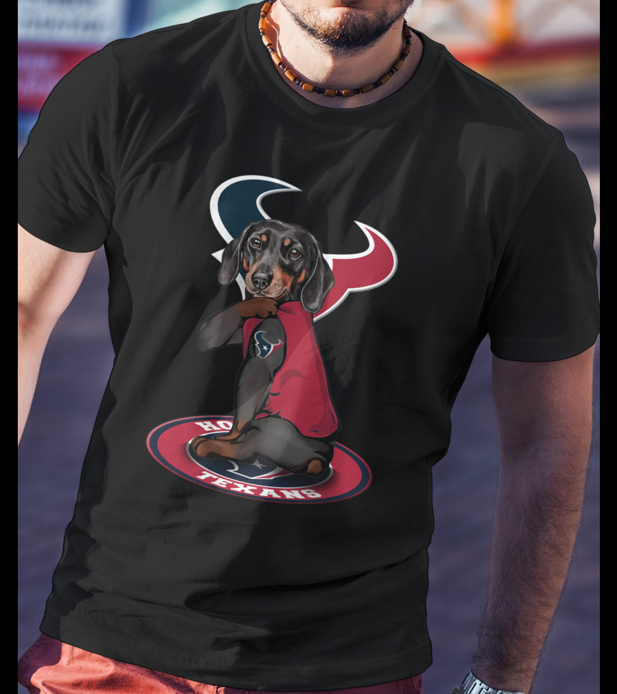 Houston Texans Dachshund Dog T-Shirt