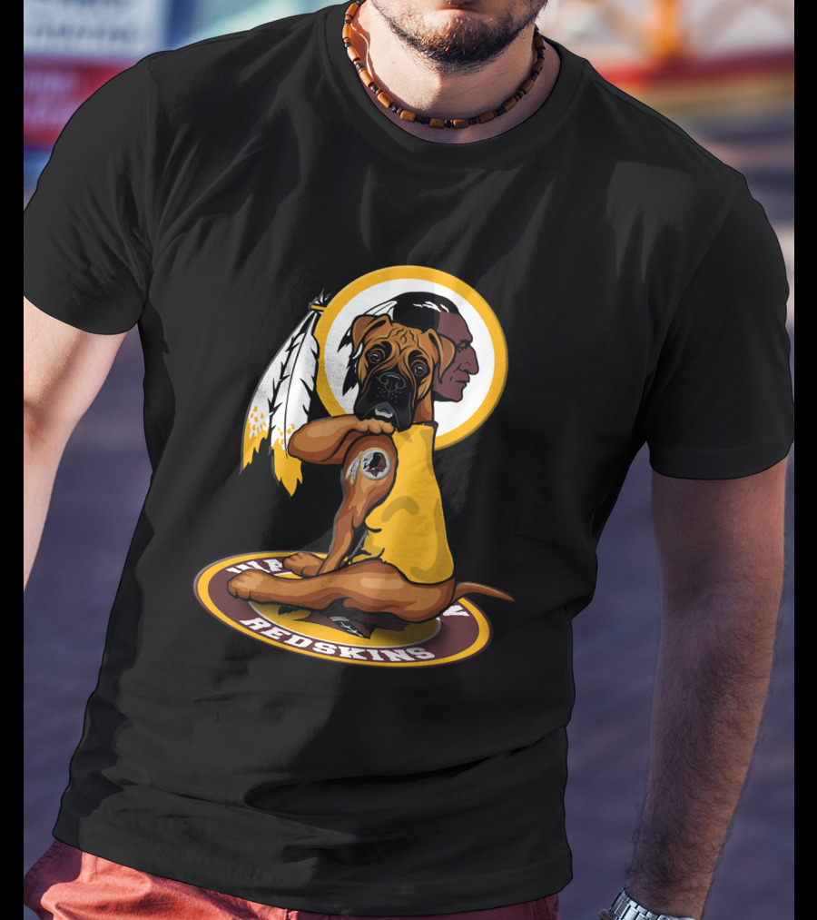 Washington Redskins Dog With Feathers T-Shirt