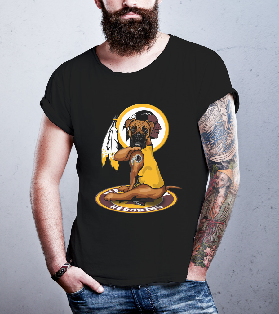 Washington Redskins Dog With Feathers T-Shirt