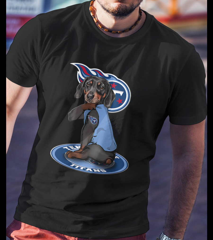 Tennessee Titans Dog Wearing Team Jersey T-Shirt