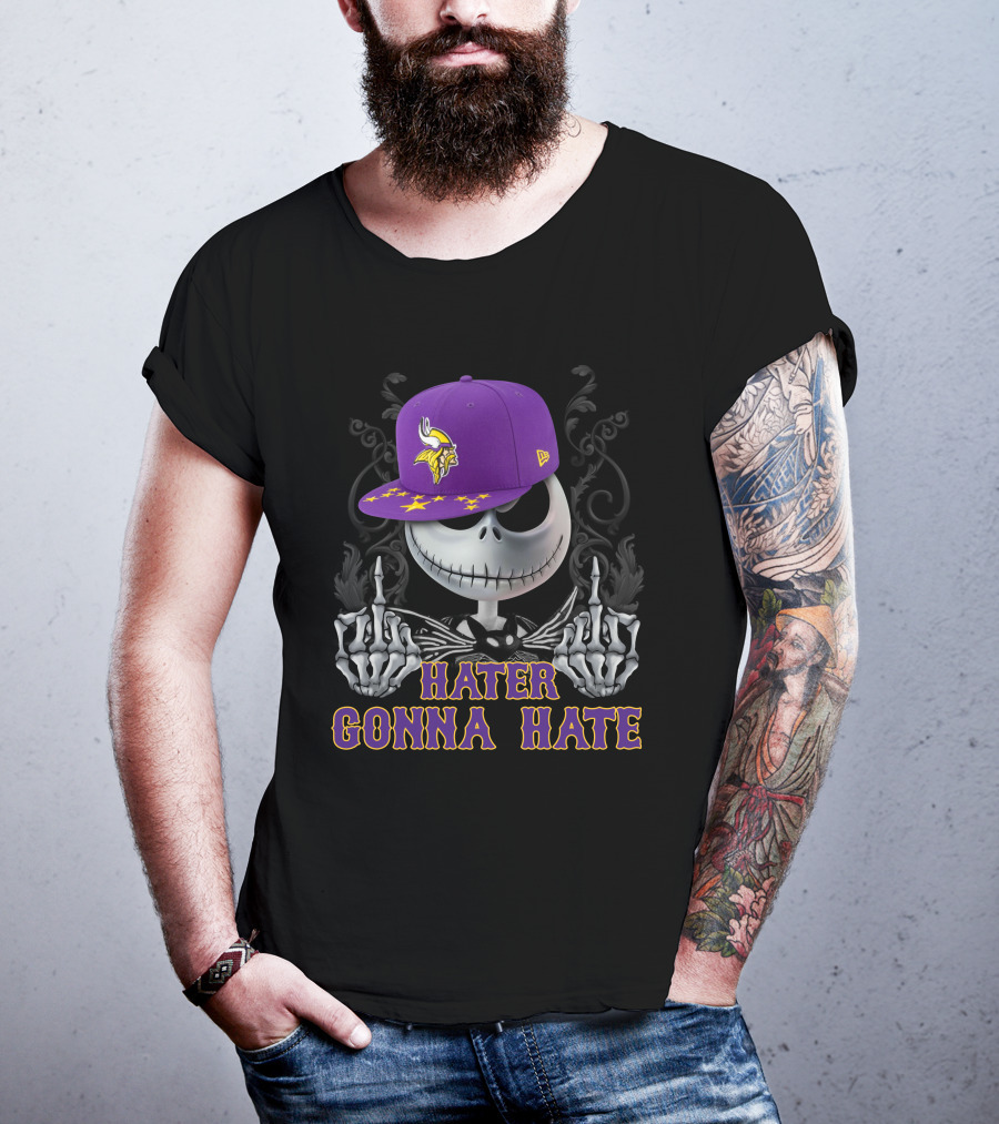 Hater Gonna Hate Minnesota Vikings Jack Skellington New Era Cap T-Shirt