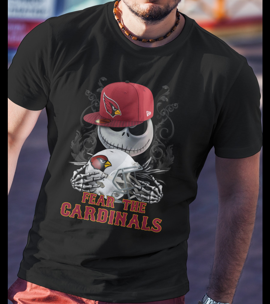 Arizona Cardinals Fear The Cardinals Skeleton Art T-Shirt