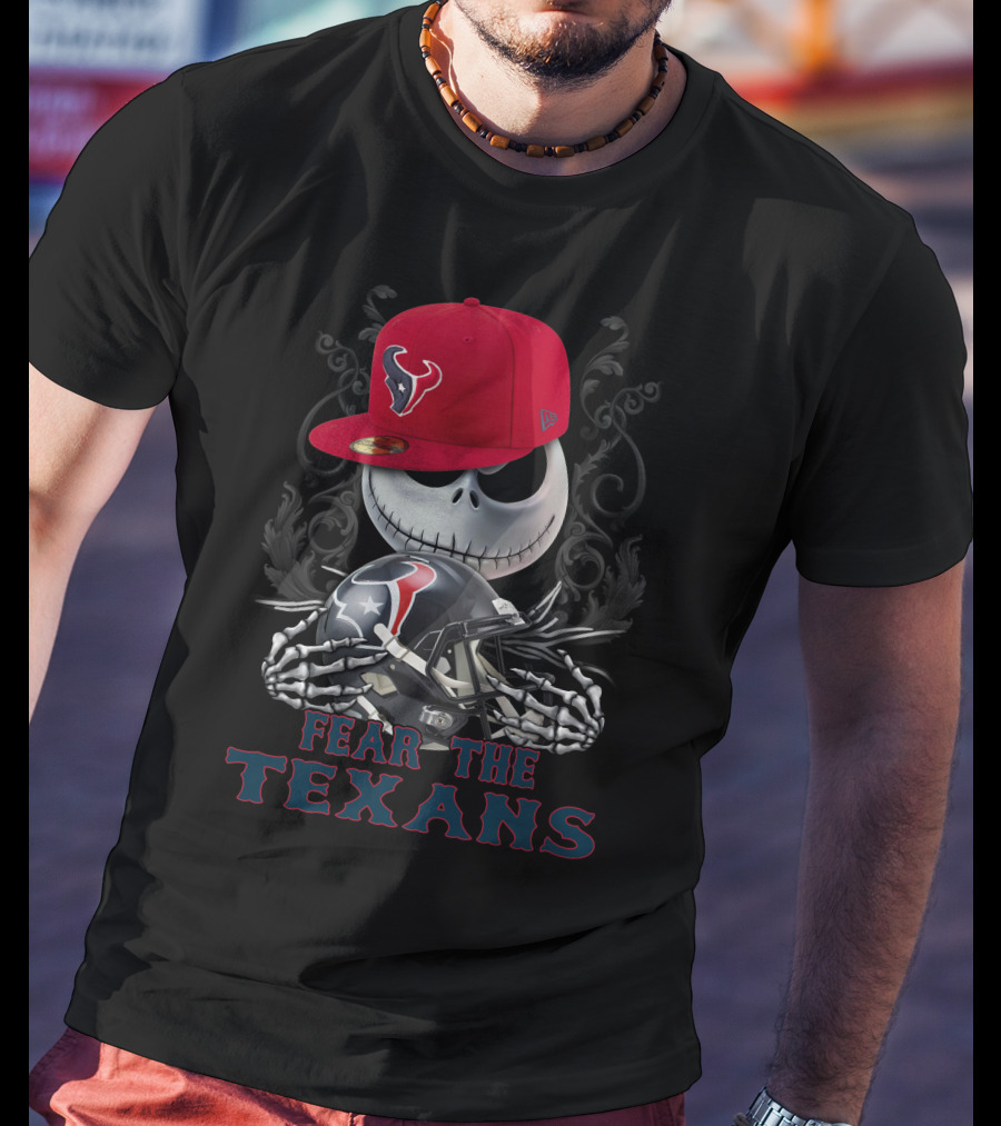 Fear The Texans Ds001-13 Houston Texans Skull Helmet T-Shirt