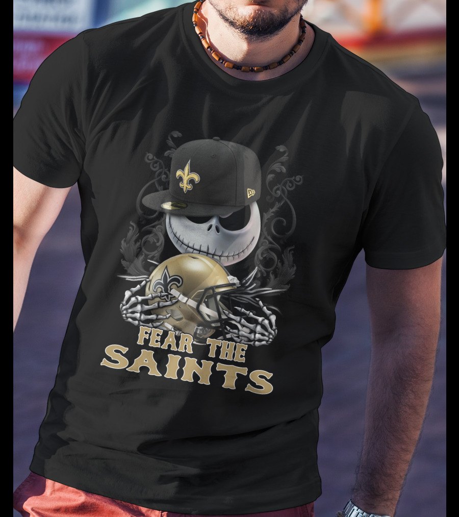 Fear The Saints New Orleans Saints Football Skeleton T-Shirt