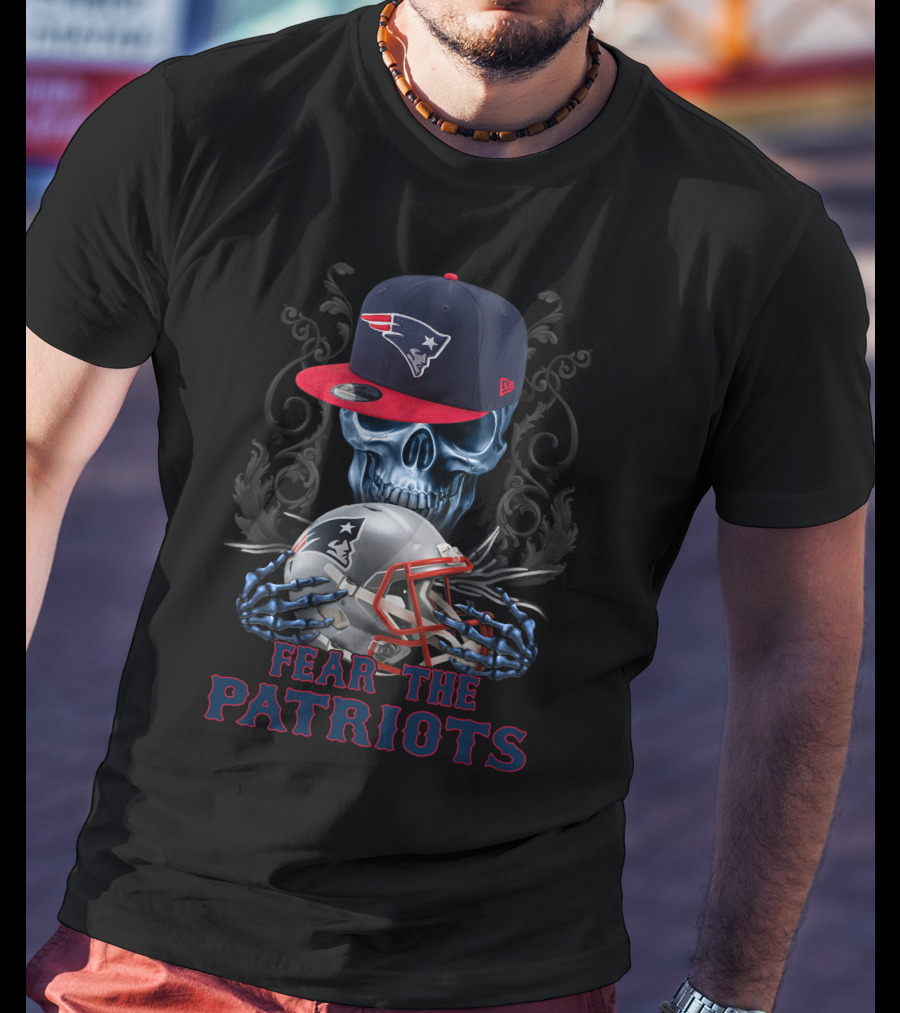Fear The Patriots New England Patriots Skull And Helmets T-Shirt