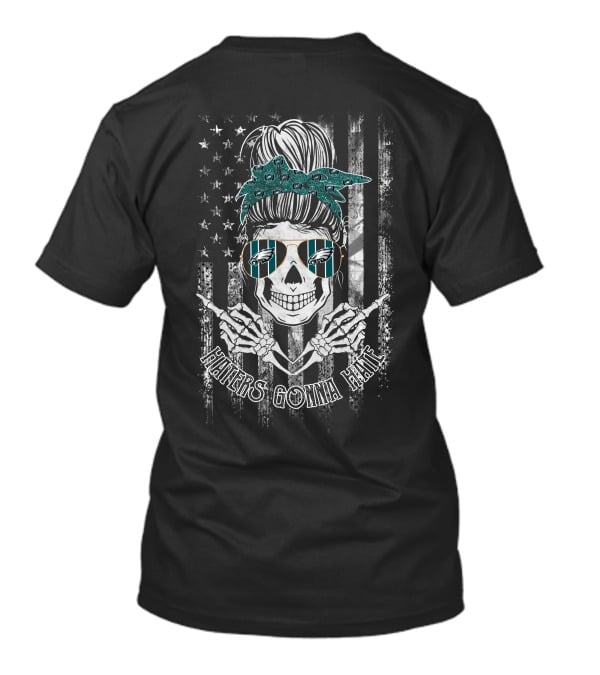 Haters Gonna Hate Philadelphia Eagles Skull With Bandana And Sunglasses T-Shirt
