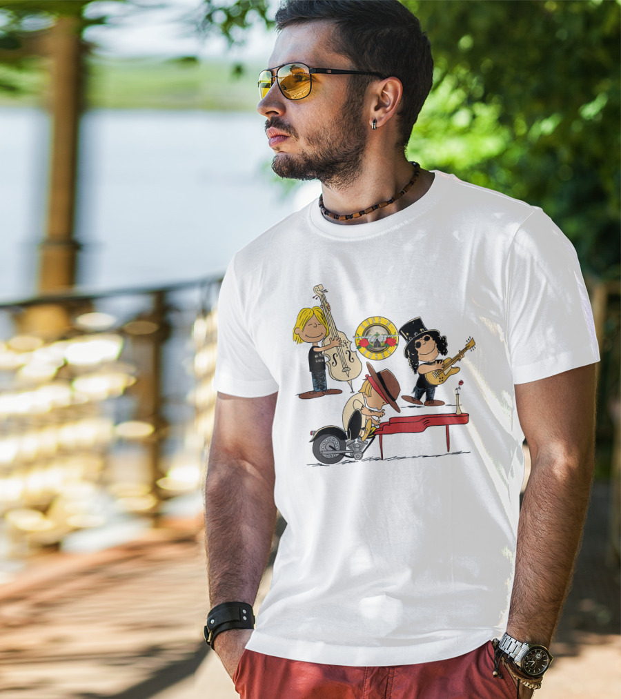 Guns N' Roses We're F'N' Back Cartoon Style With Famous Rock Band T-Shirt