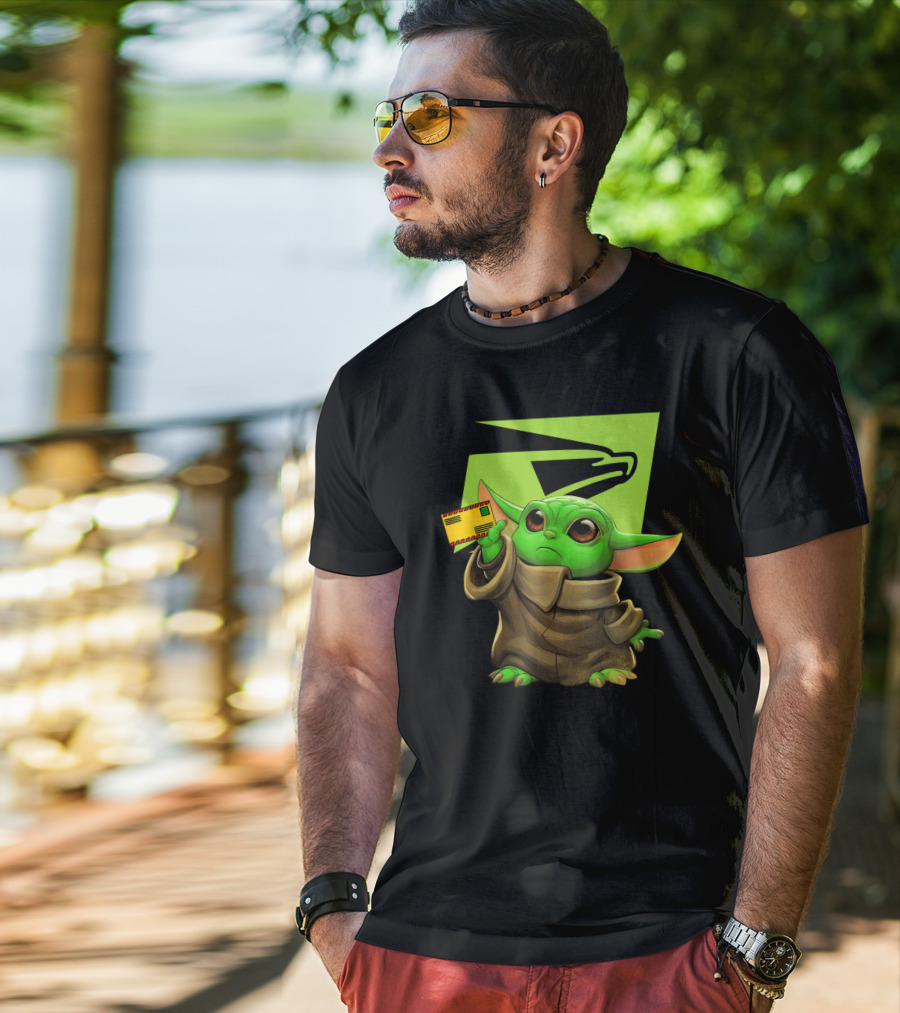 Postal Master Cute Green Character Delivering Mail T-Shirt
