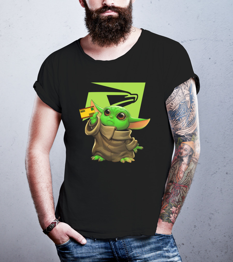 Postal Master Cute Green Character Delivering Mail T-Shirt