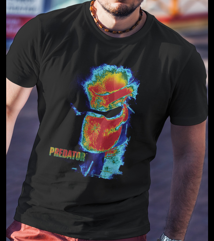 Predator Movie Thermal Vision Mask Pattern Warm-Tone Image T-Shirt