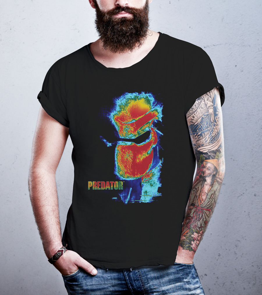 Predator Movie Thermal Vision Mask Pattern Warm-Tone Image T-Shirt