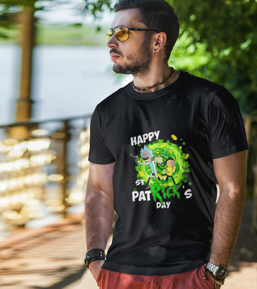Happy St. Patrick's Day Rick And Morty Portal Adventure T-Shirt