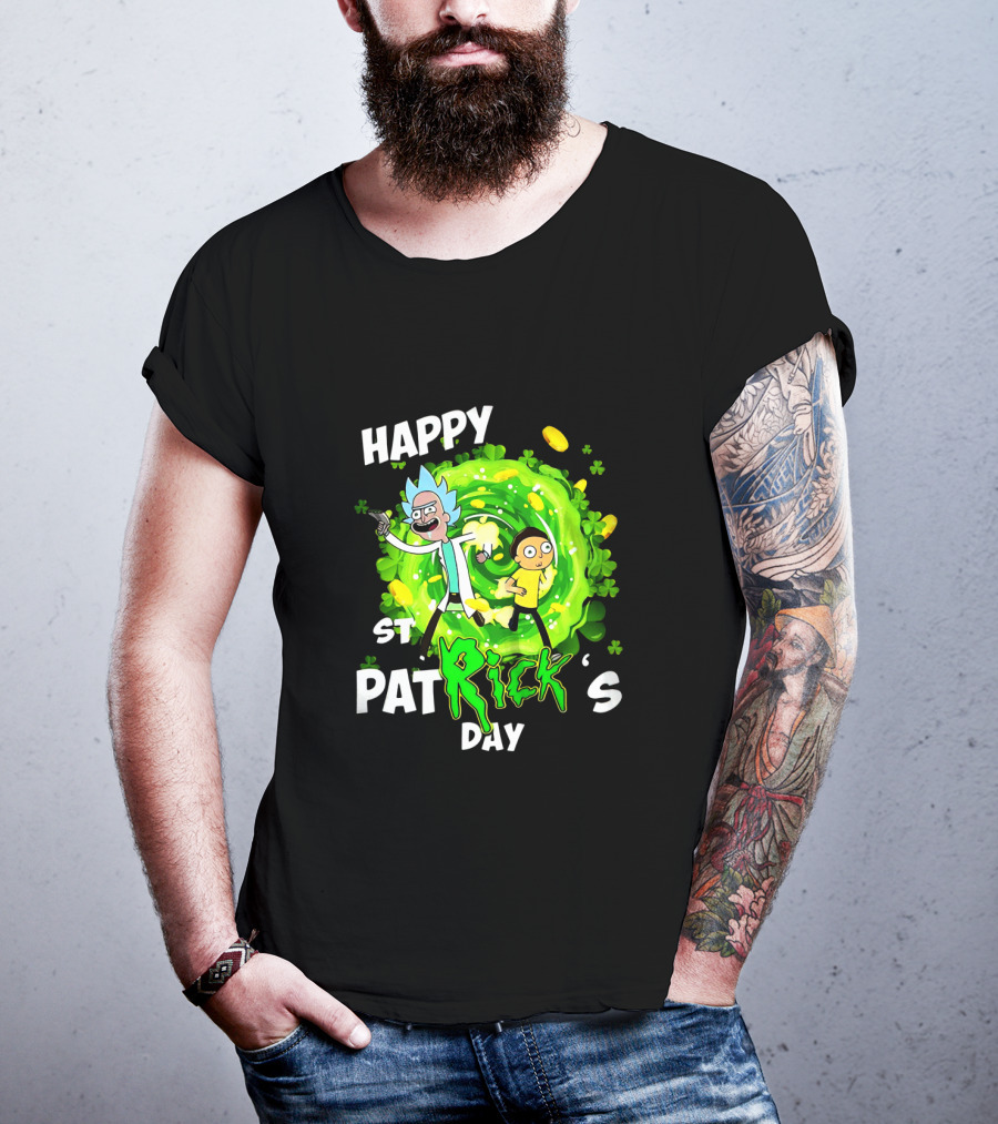 Happy St. Patrick's Day Rick And Morty Portal Adventure T-Shirt