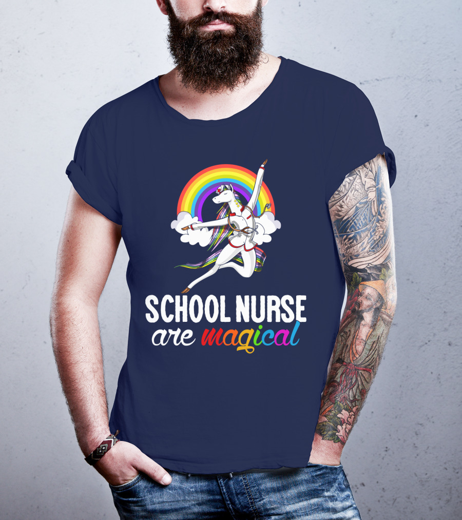 School Nurse Are Magical Unicorn Rainbow T-Shirt