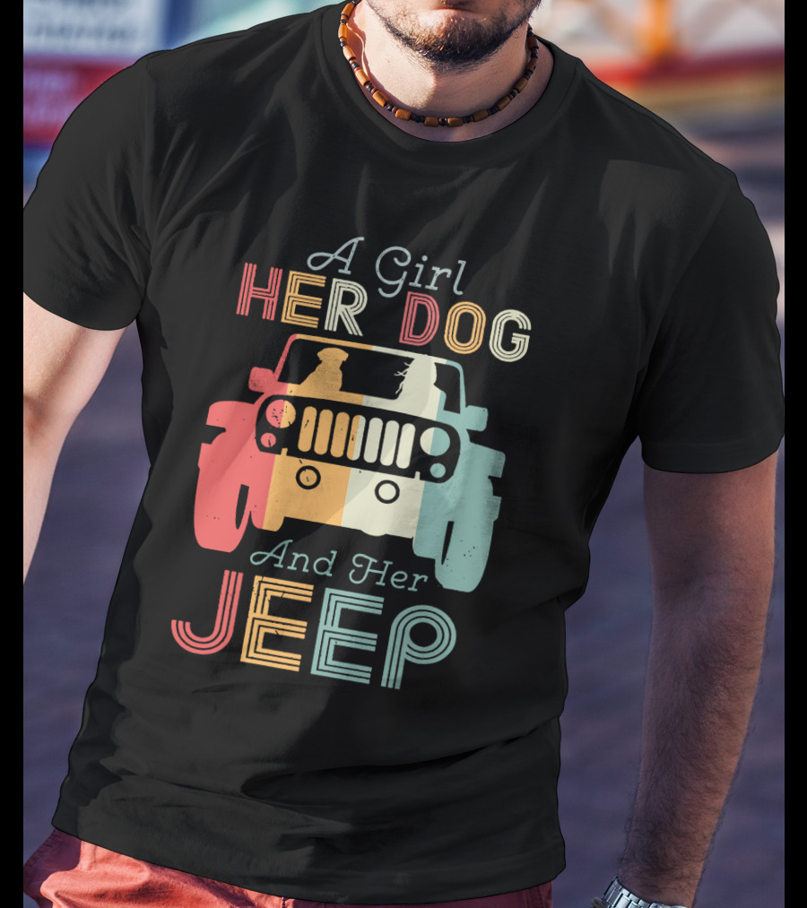 A Girl Her Dog And Her Jeep T-Shirt