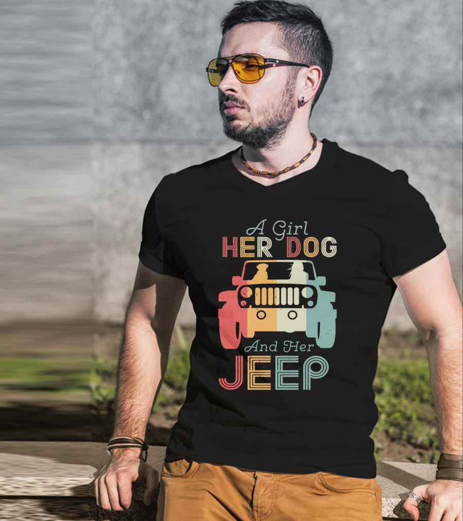 A Girl Her Dog And Her Jeep T-Shirt