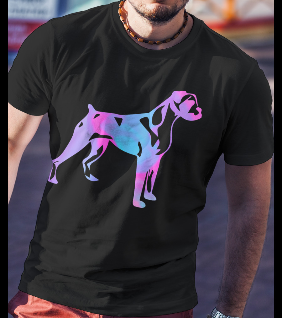 Colorful Watercolor Boxer Dog Psychedelic T-Shirt