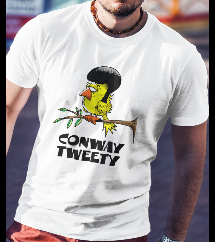 Conway Tweety Funny Cartoon Bird With Hair On Branch T-Shirt