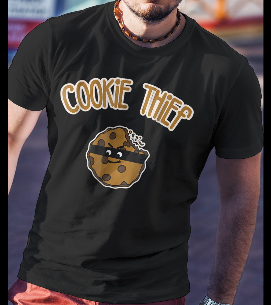 Cookie Thief Christmas Baking Team Xmas San Animated Cookie With Mask T-Shirt